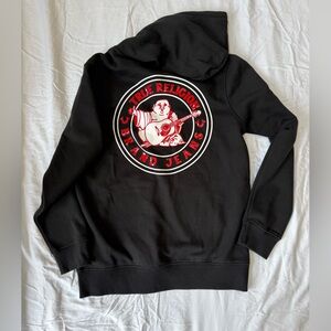 Men’s True Religion Buddha Seal Black Zip-Up Hoodie